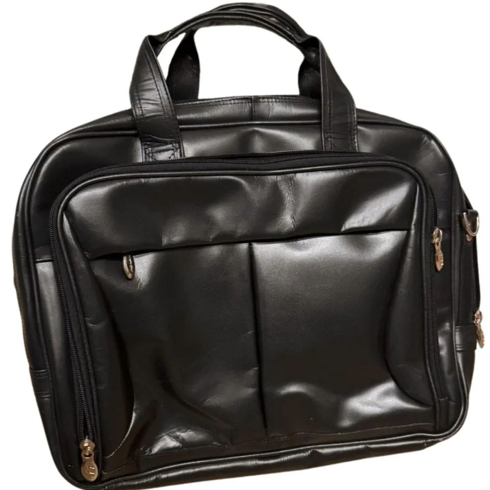 McKLEIN Pearson Leather 17 in.Exp Double compartment Laptop Briefcase bag $480